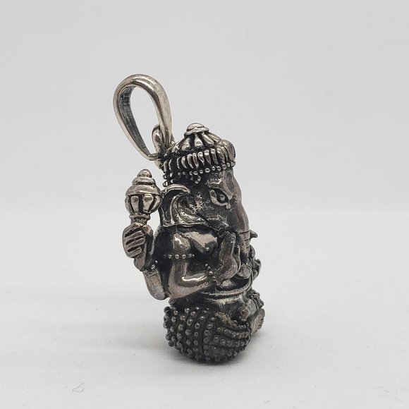 Ganesha .925 Silver pendant with ruby - Picture 3 of 12